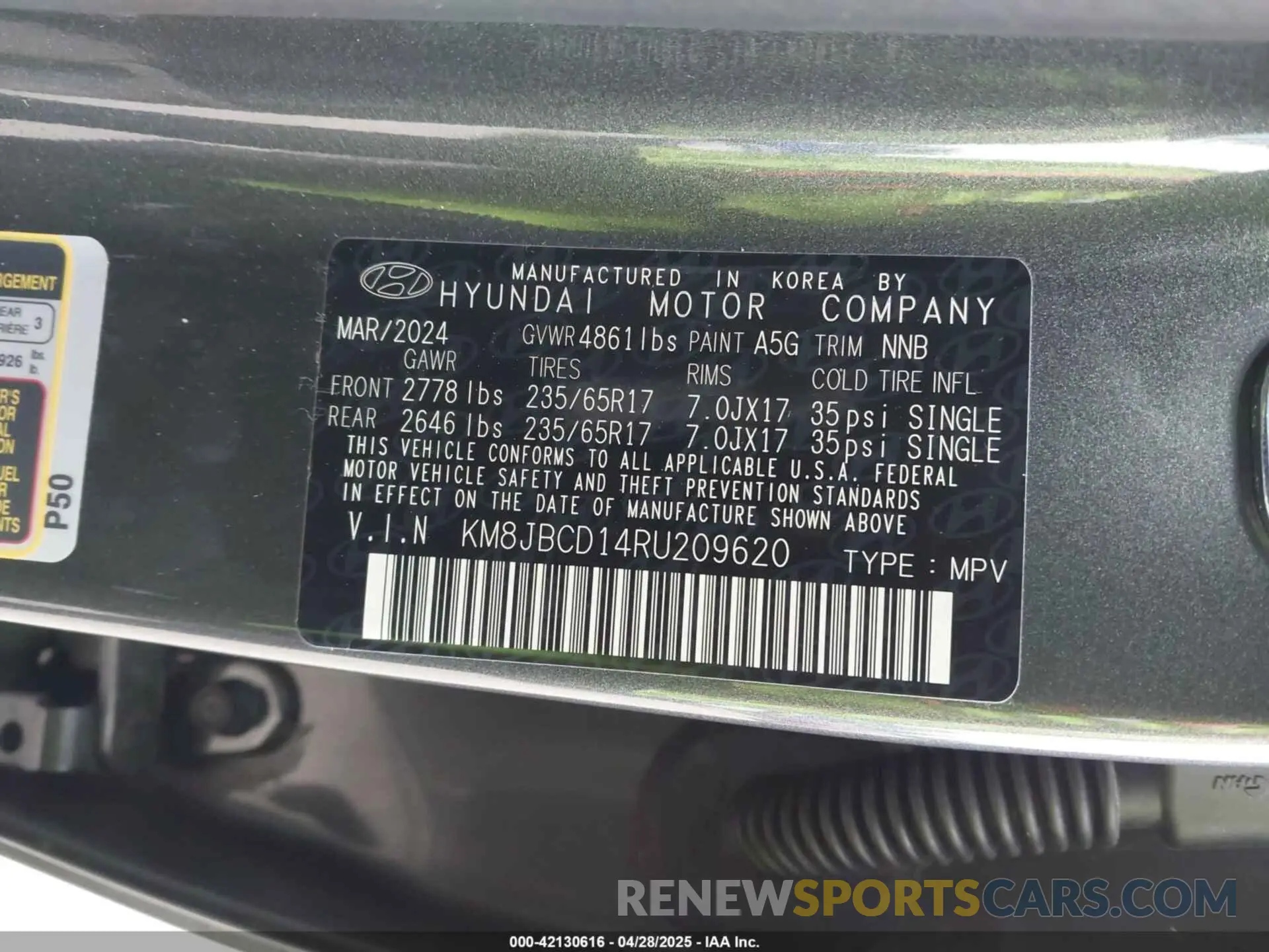 9 Photograph of a damaged car KM8JBCD14RU209620 HYUNDAI TUCSON HYBRID 2024