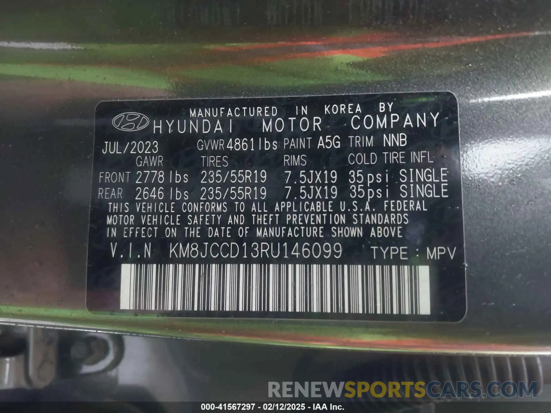 9 Photograph of a damaged car KM8JCCD13RU146099 HYUNDAI TUCSON HYBRID 2024