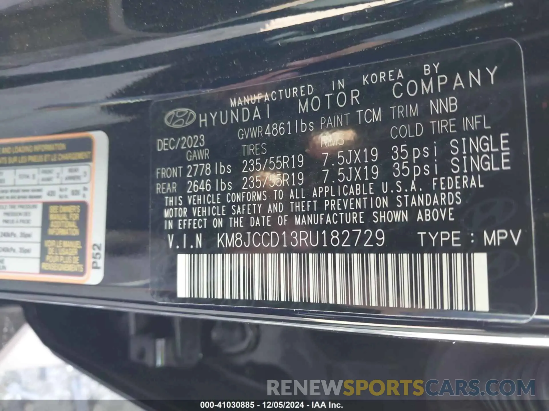 9 Photograph of a damaged car KM8JCCD13RU182729 HYUNDAI TUCSON HYBRID 2024