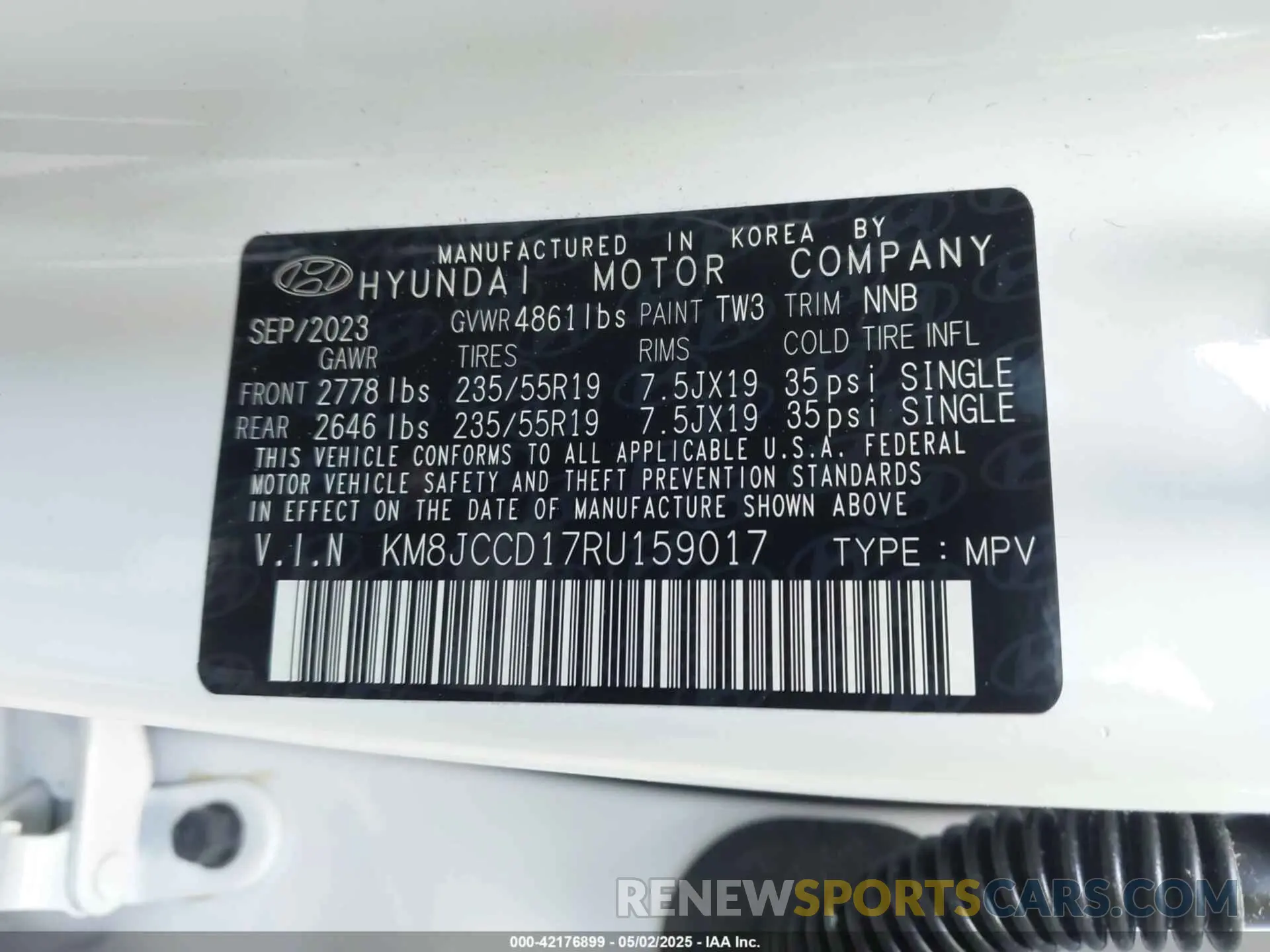 9 Photograph of a damaged car KM8JCCD17RU159017 HYUNDAI TUCSON HYBRID 2024