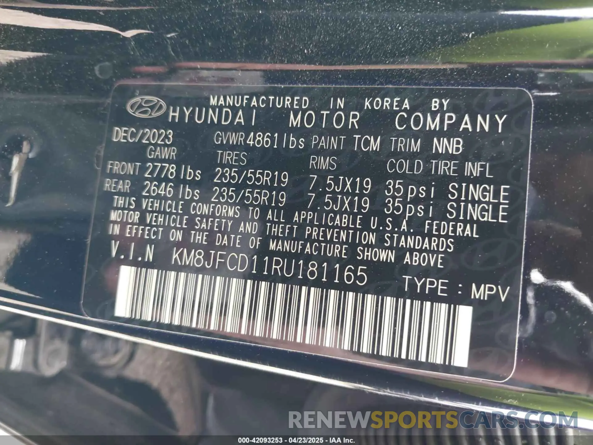 9 Photograph of a damaged car KM8JFCD11RU181165 HYUNDAI TUCSON HYBRID 2024