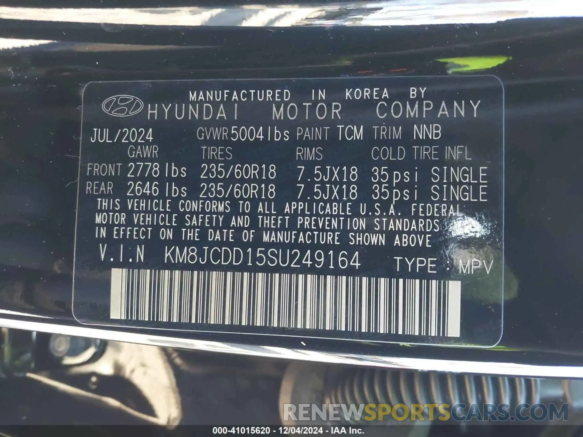 9 Photograph of a damaged car KM8JCDD15SU249164 HYUNDAI TUCSON HYBRID 2025