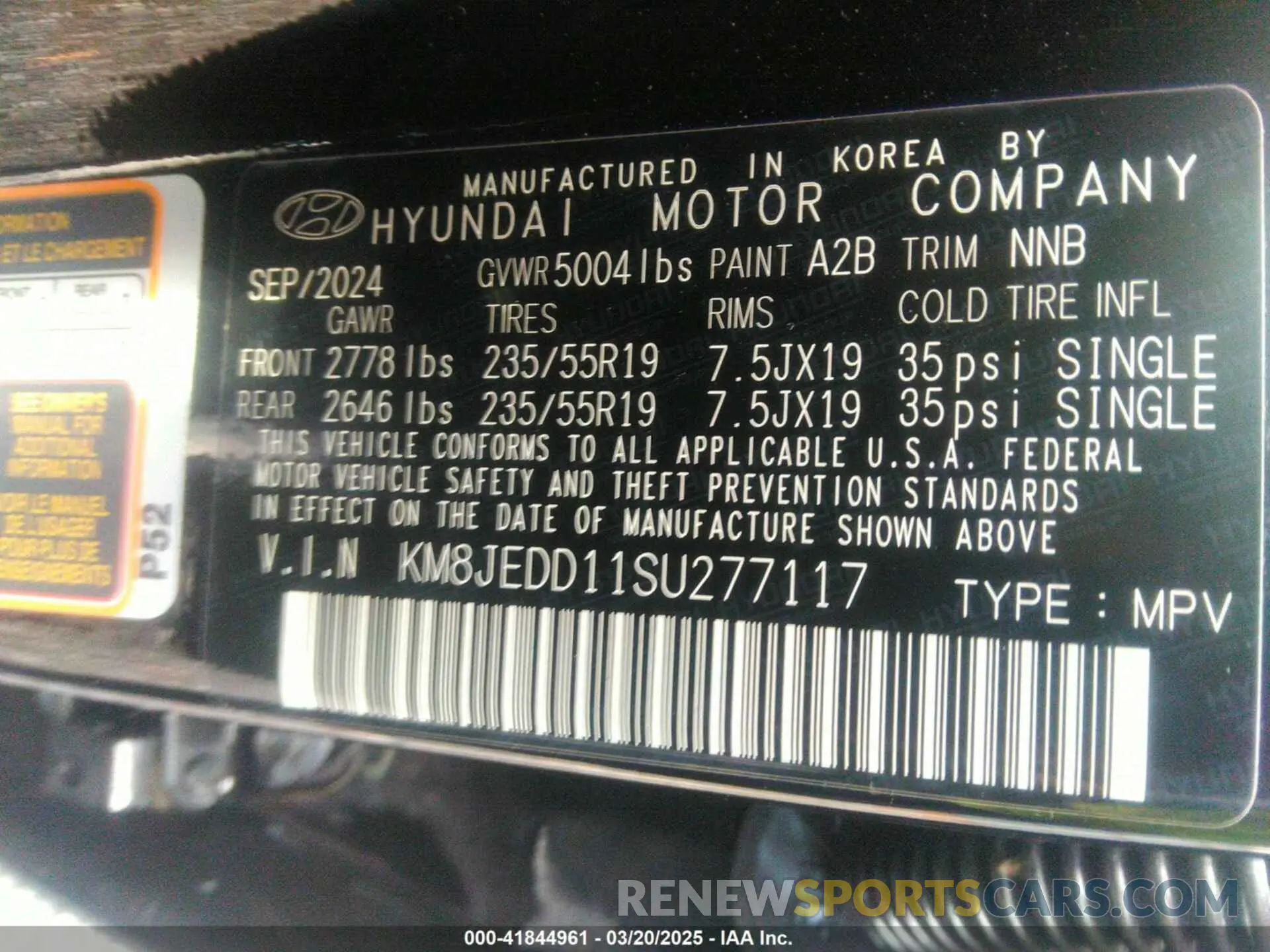 9 Photograph of a damaged car KM8JEDD11SU277117 HYUNDAI TUCSON HYBRID 2025