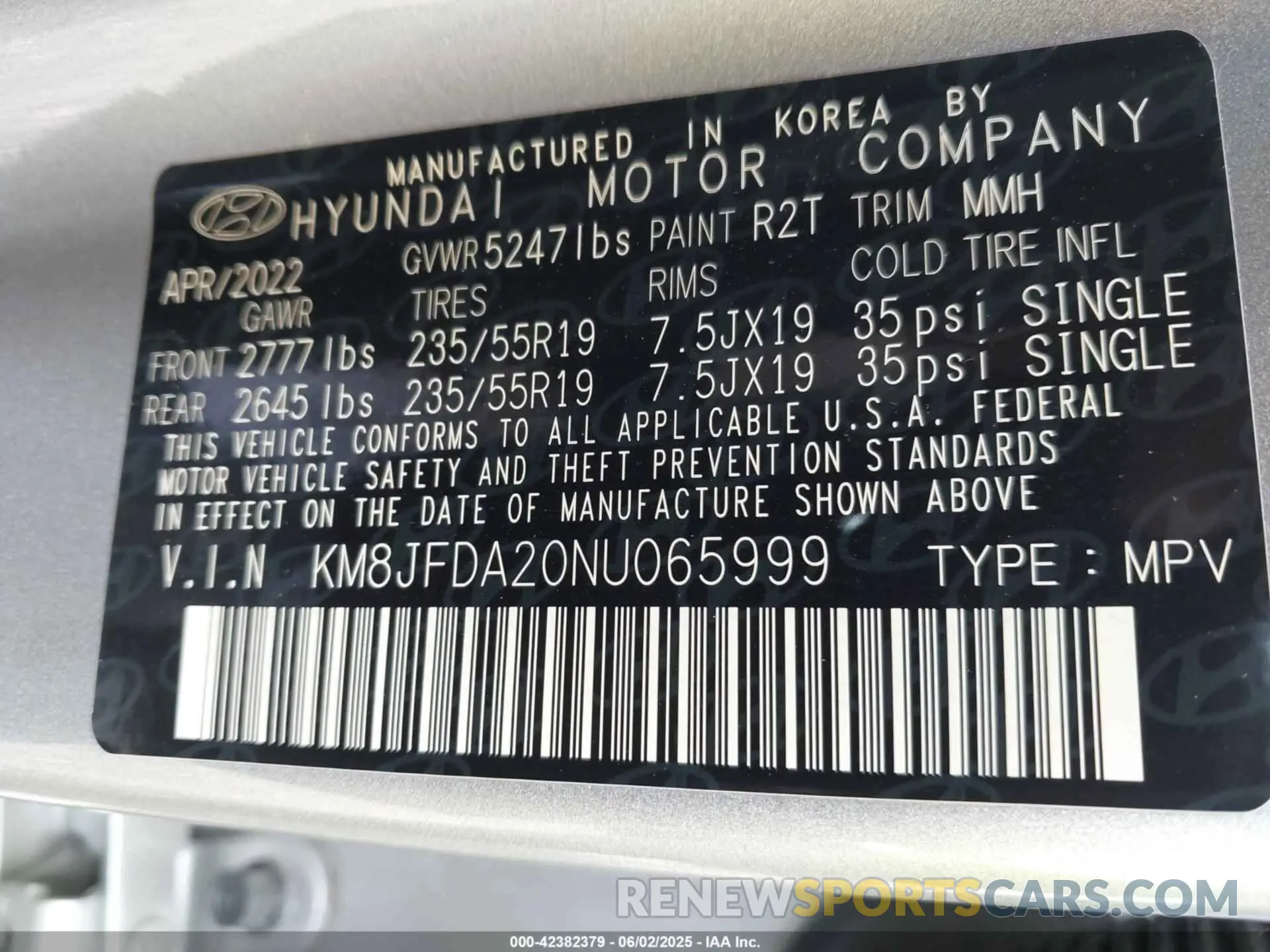 9 Photograph of a damaged car KM8JFDA20NU065999 HYUNDAI TUCSON PLUG-IN HYBRID 2022