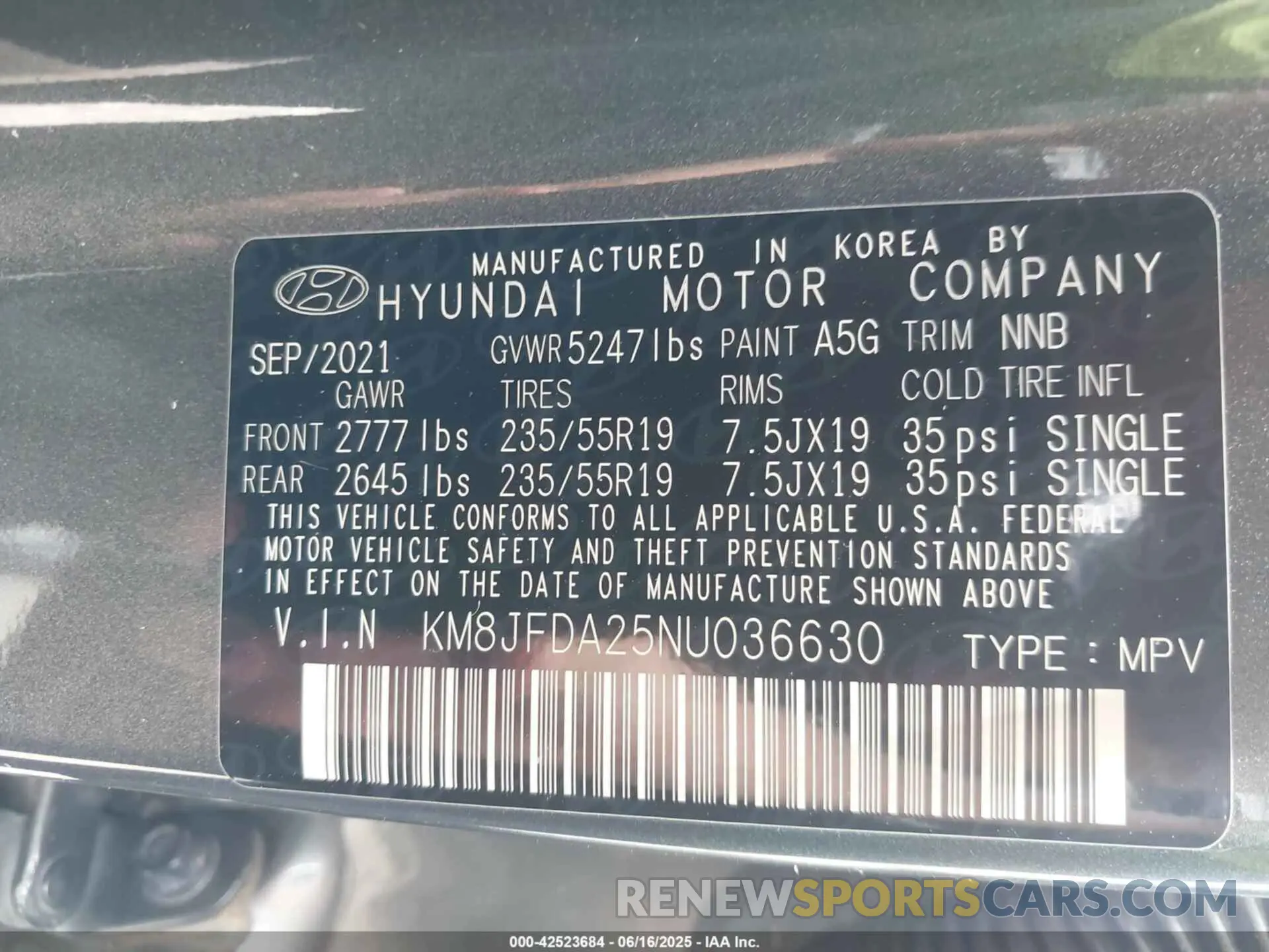 9 Photograph of a damaged car KM8JFDA25NU036630 HYUNDAI TUCSON PLUG-IN HYBRID 2022