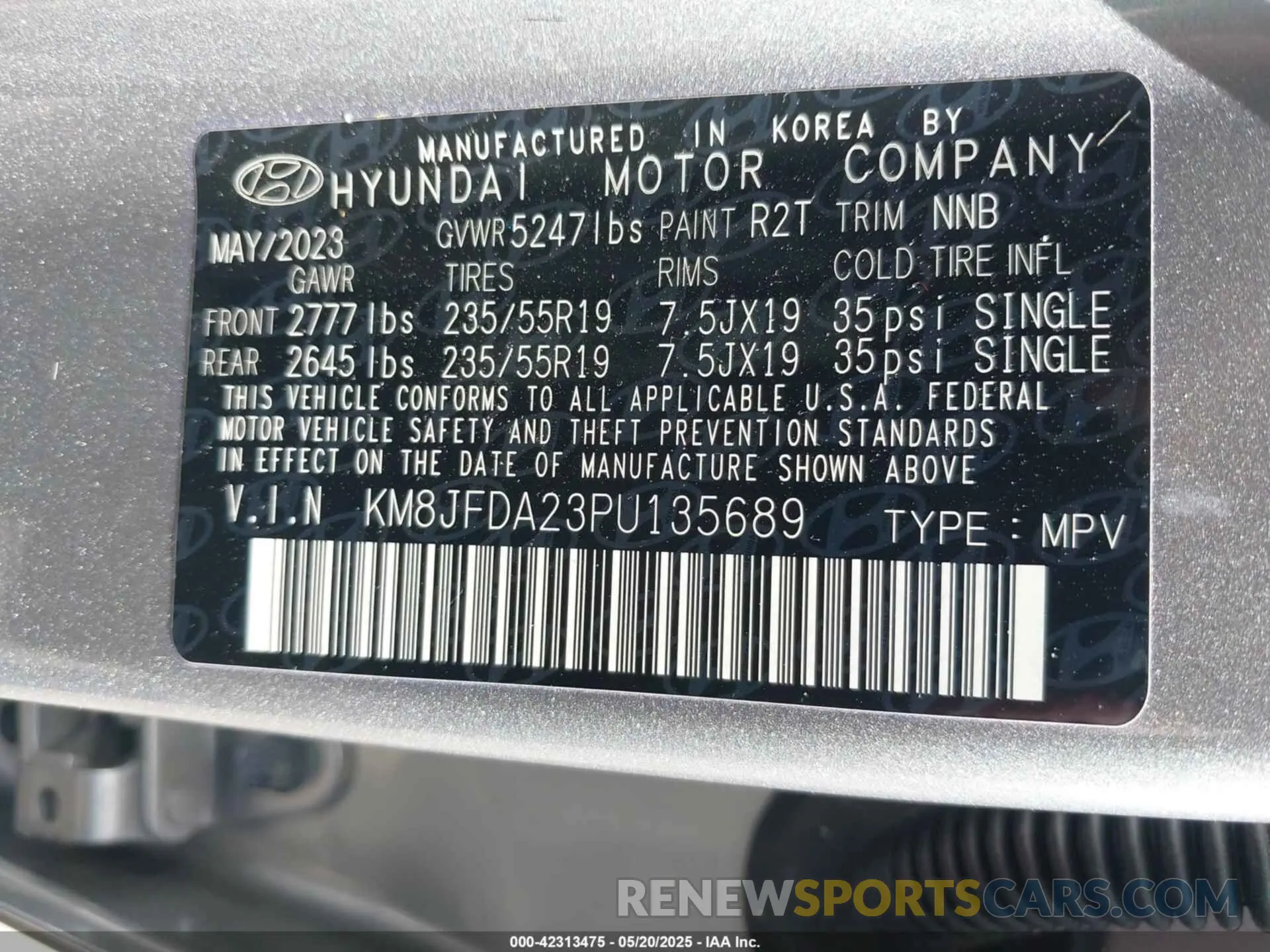 9 Photograph of a damaged car KM8JFDA23PU135689 HYUNDAI TUCSON PLUG-IN HYBRID 2023