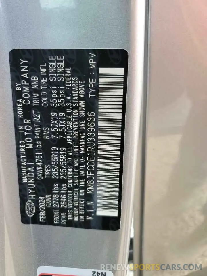 14 Photograph of a damaged car KM8JFCDE1RU339636 HYUNDAI TUCSON XRT 2024