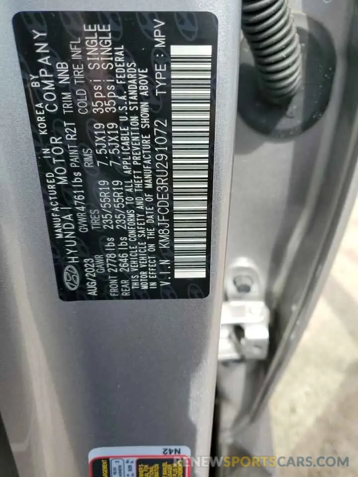 12 Photograph of a damaged car KM8JFCDE3RU291072 HYUNDAI TUCSON XRT 2024