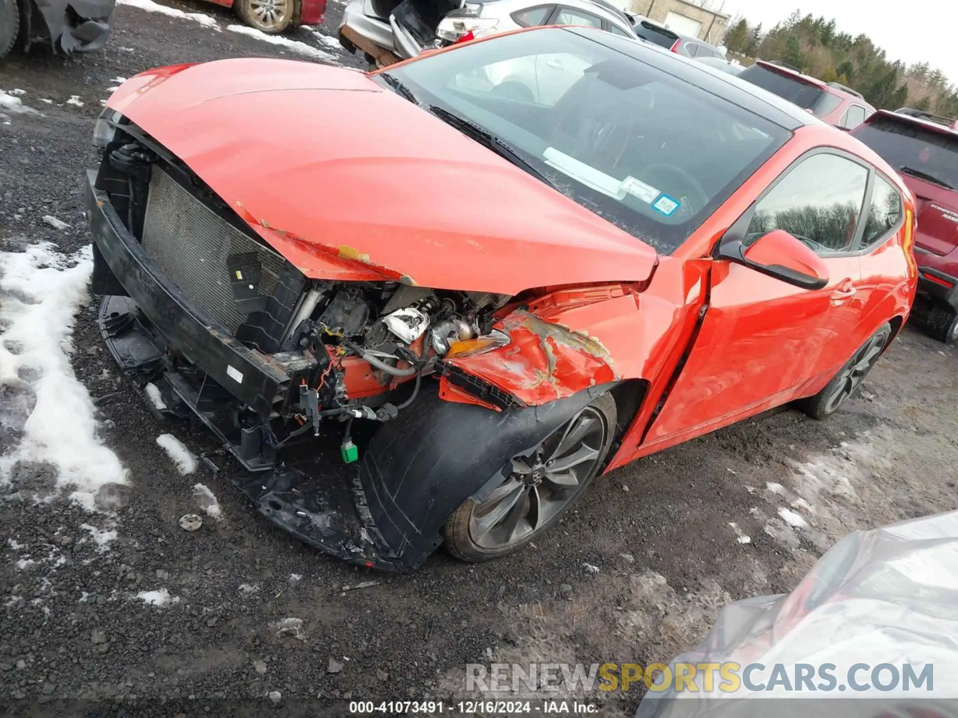 2 Photograph of a damaged car KMHTG6AF6KU005046 HYUNDAI VELOSTER 2019