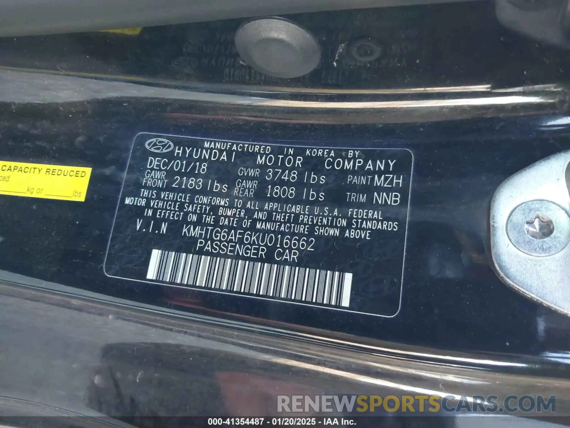 9 Photograph of a damaged car KMHTG6AF6KU016662 HYUNDAI VELOSTER 2019