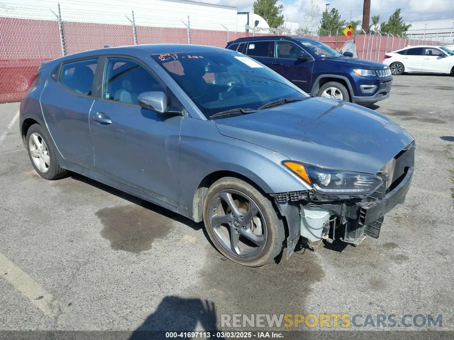 1 Photograph of a damaged car KMHTG6AF8KU019854 HYUNDAI VELOSTER 2019