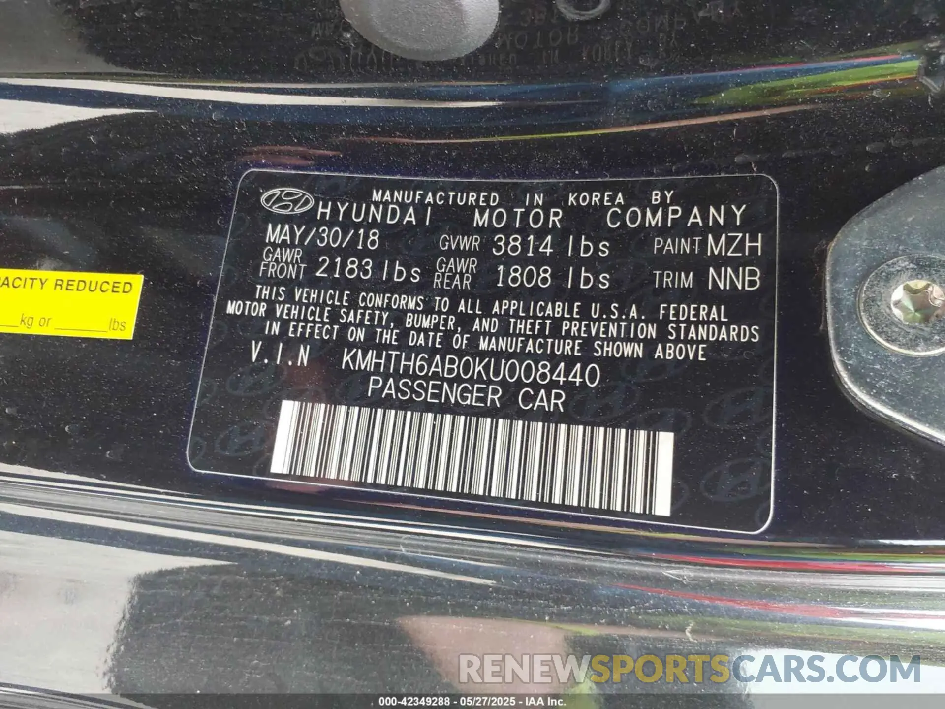 9 Photograph of a damaged car KMHTH6AB0KU008440 HYUNDAI VELOSTER 2019
