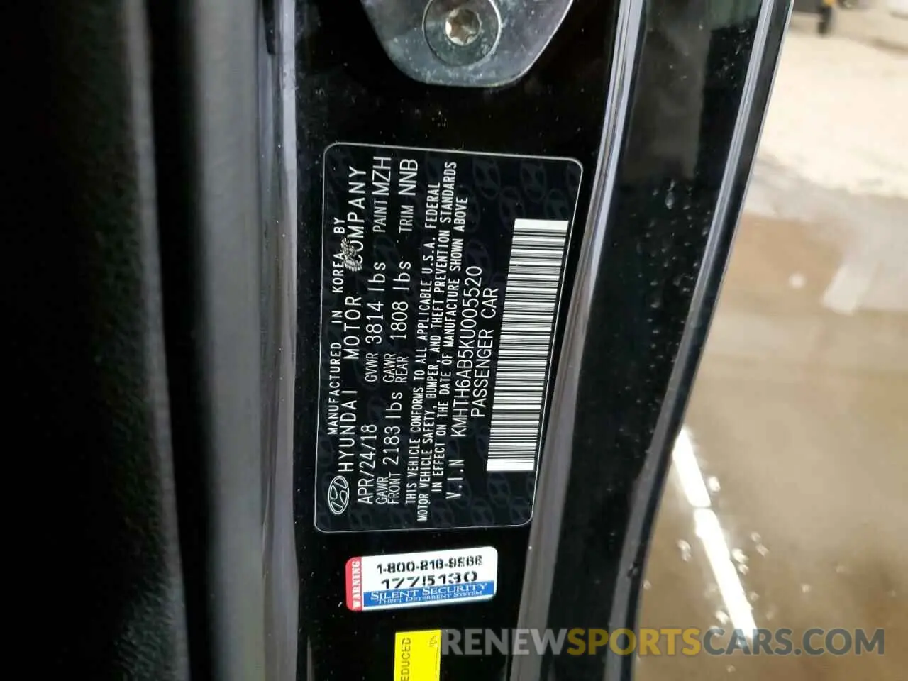 12 Photograph of a damaged car KMHTH6AB5KU005520 HYUNDAI VELOSTER 2019