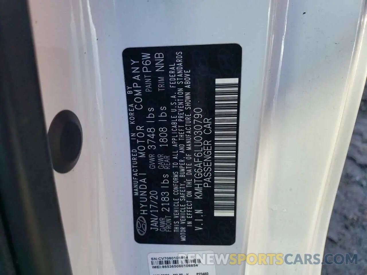 12 Photograph of a damaged car KMHTG6AF6LU030790 HYUNDAI VELOSTER 2020