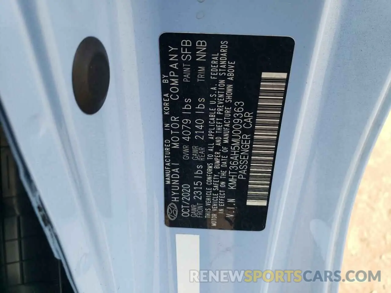 12 Photograph of a damaged car KMHT36AH5MU009363 HYUNDAI VELOSTER 2021