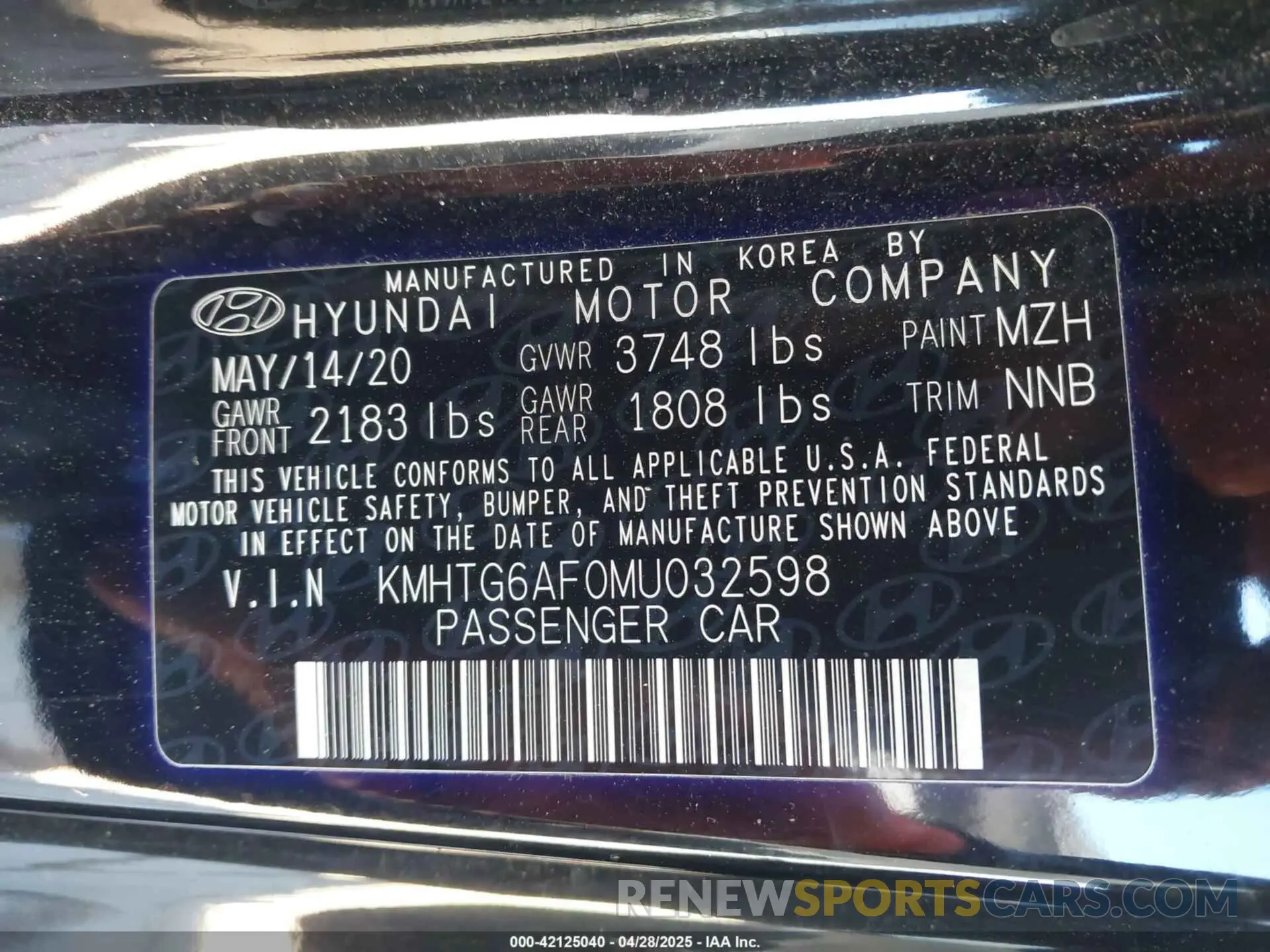 9 Photograph of a damaged car KMHTG6AF0MU032598 HYUNDAI VELOSTER 2021