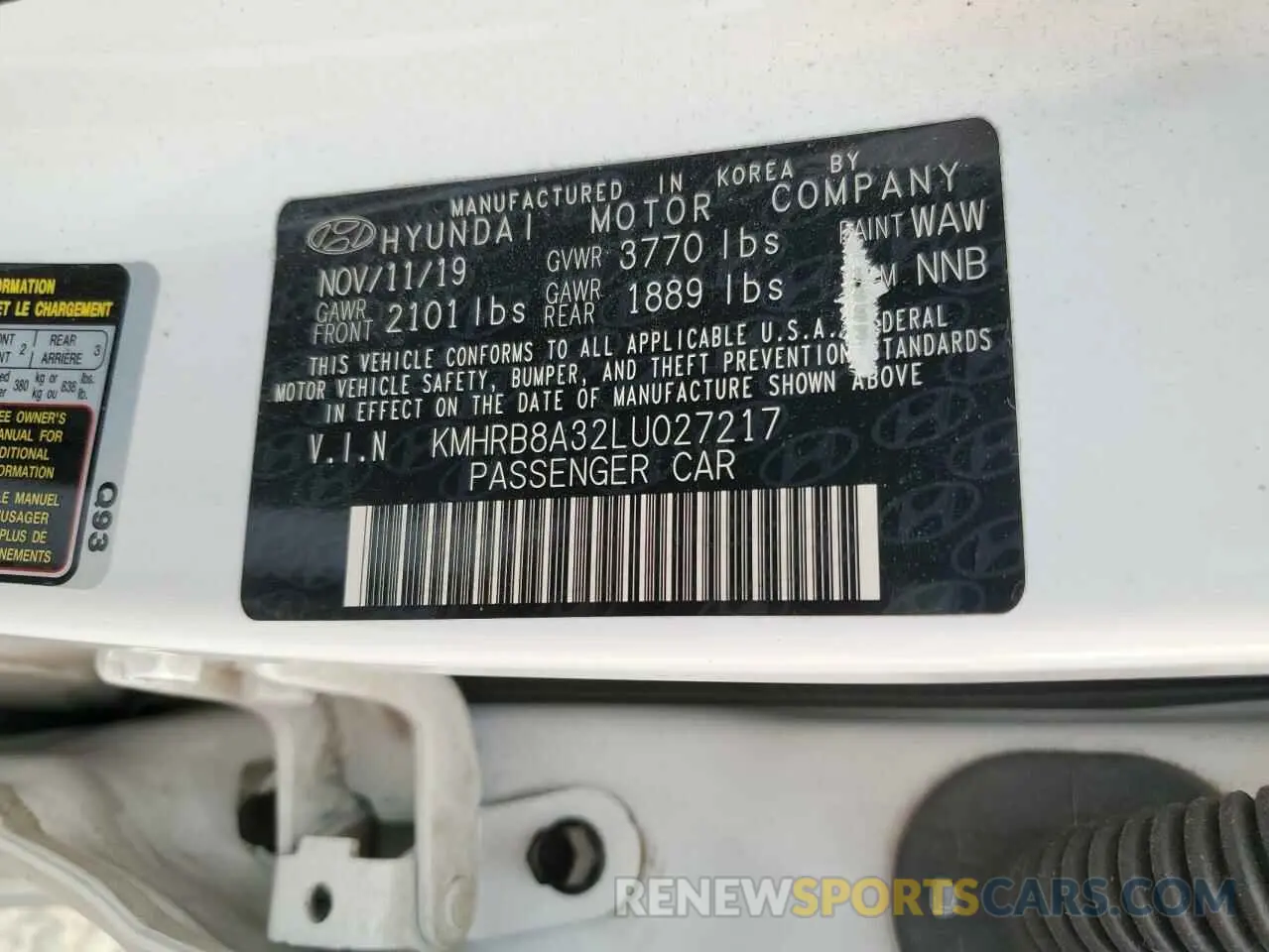 12 Photograph of a damaged car KMHRB8A32LU027217 HYUNDAI VENUE 2020