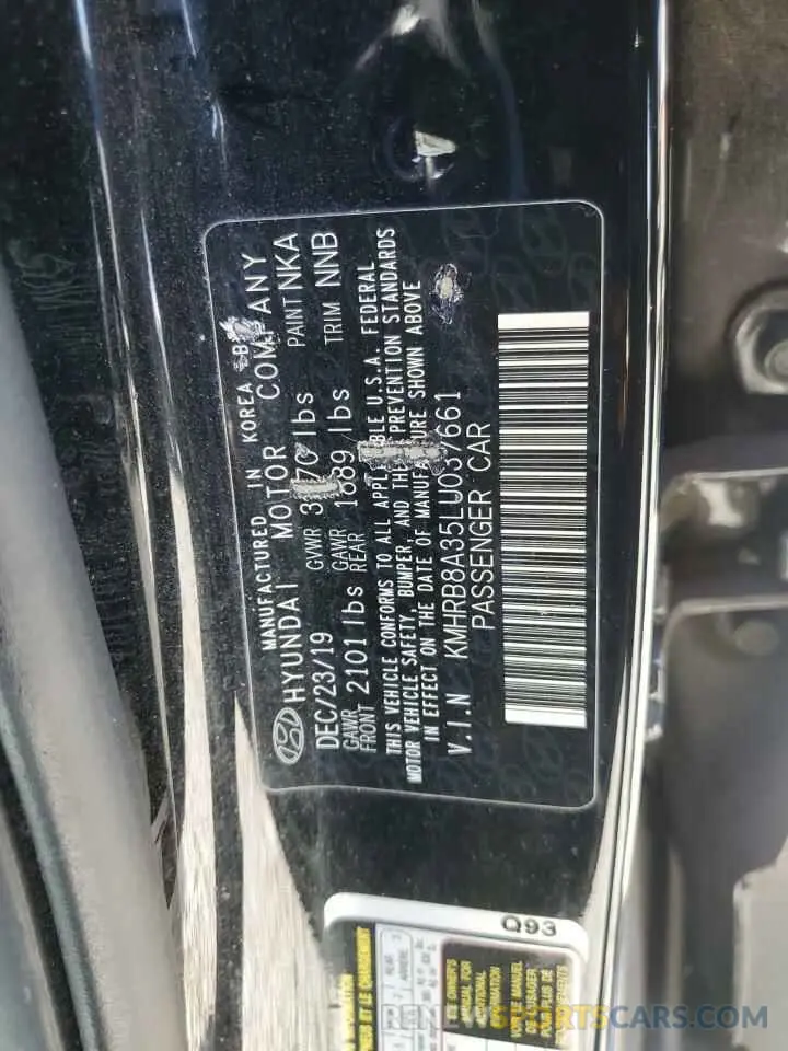 12 Photograph of a damaged car KMHRB8A35LU037661 HYUNDAI VENUE 2020