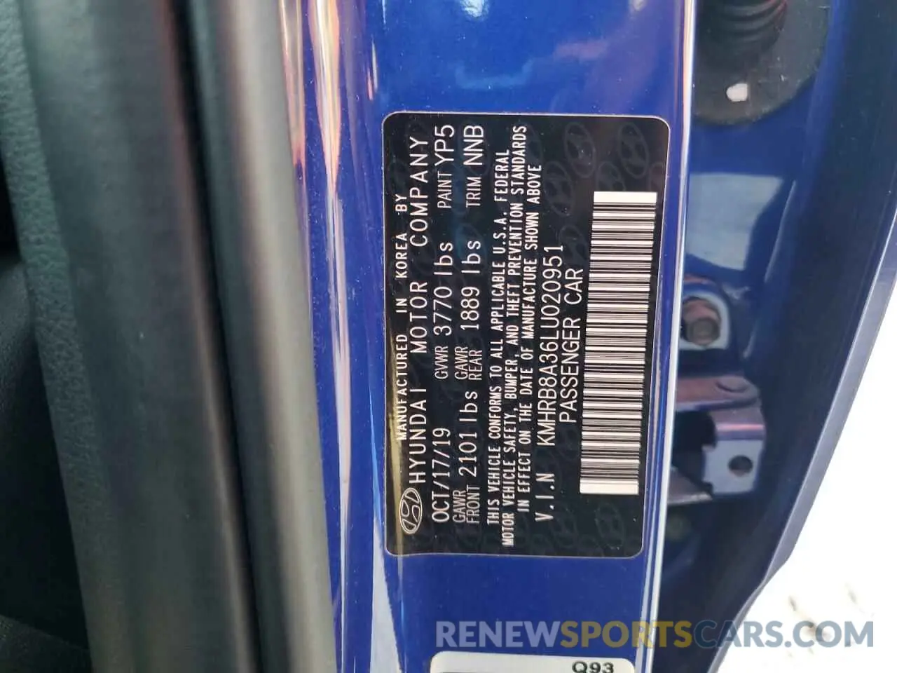 13 Photograph of a damaged car KMHRB8A36LU020951 HYUNDAI VENUE 2020