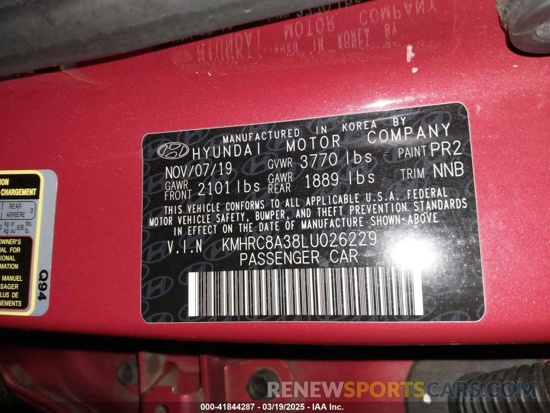 9 Photograph of a damaged car KMHRC8A38LU026229 HYUNDAI VENUE 2020