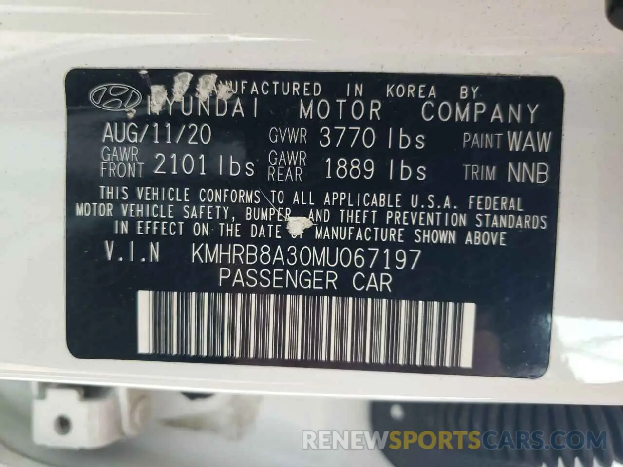 13 Photograph of a damaged car KMHRB8A30MU067197 HYUNDAI VENUE 2021