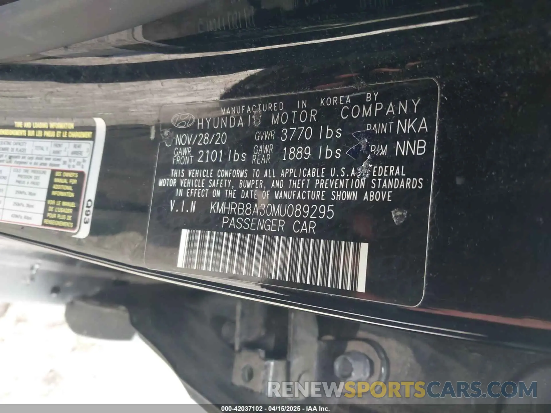 9 Photograph of a damaged car KMHRB8A30MU089295 HYUNDAI VENUE 2021
