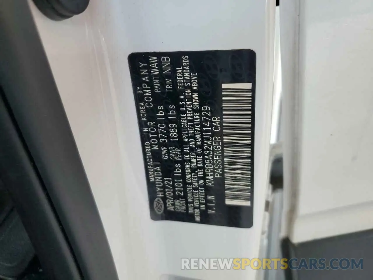12 Photograph of a damaged car KMHRB8A32MU114729 HYUNDAI VENUE 2021