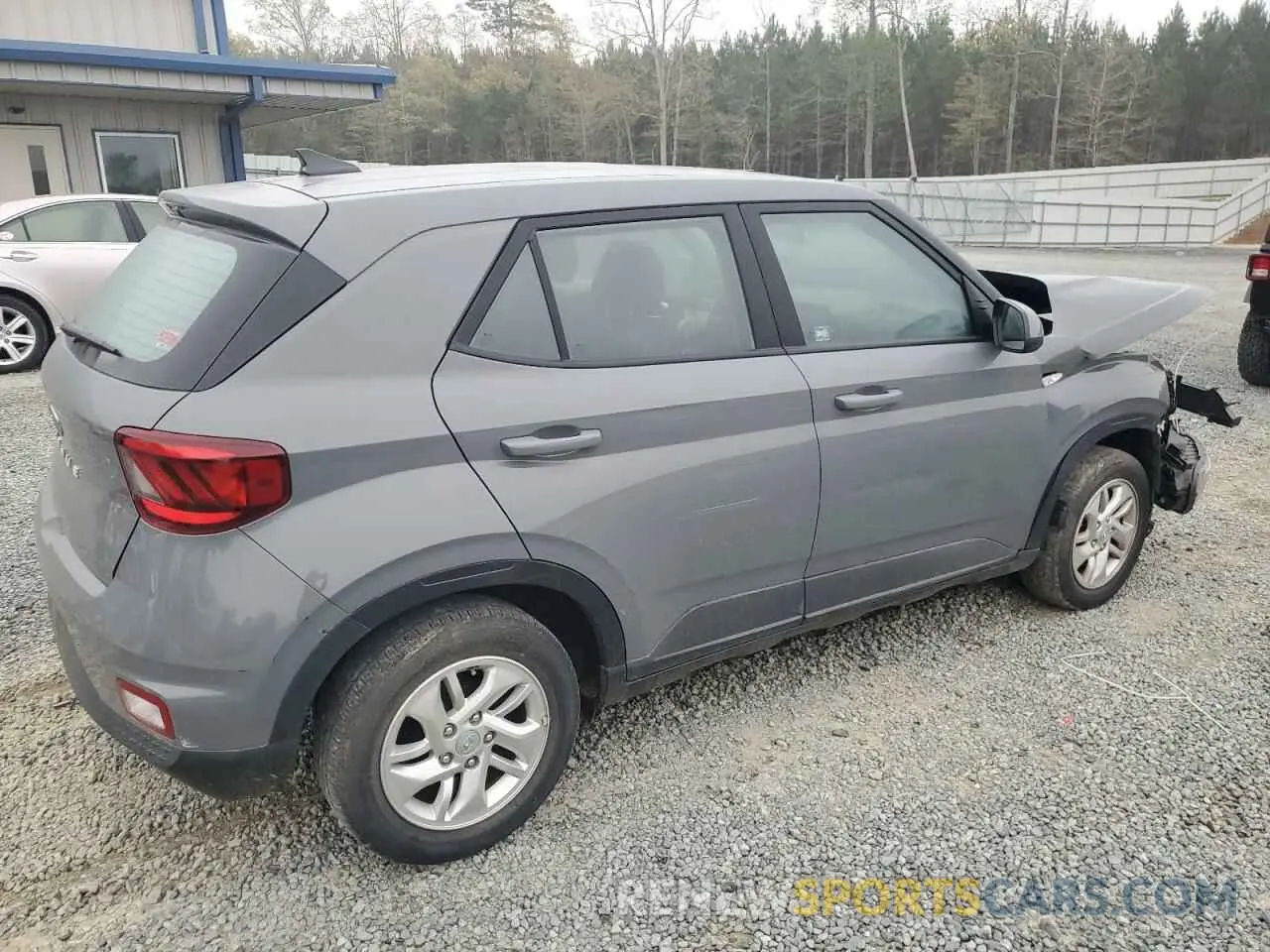3 Photograph of a damaged car KMHRB8A36MU081850 HYUNDAI VENUE 2021
