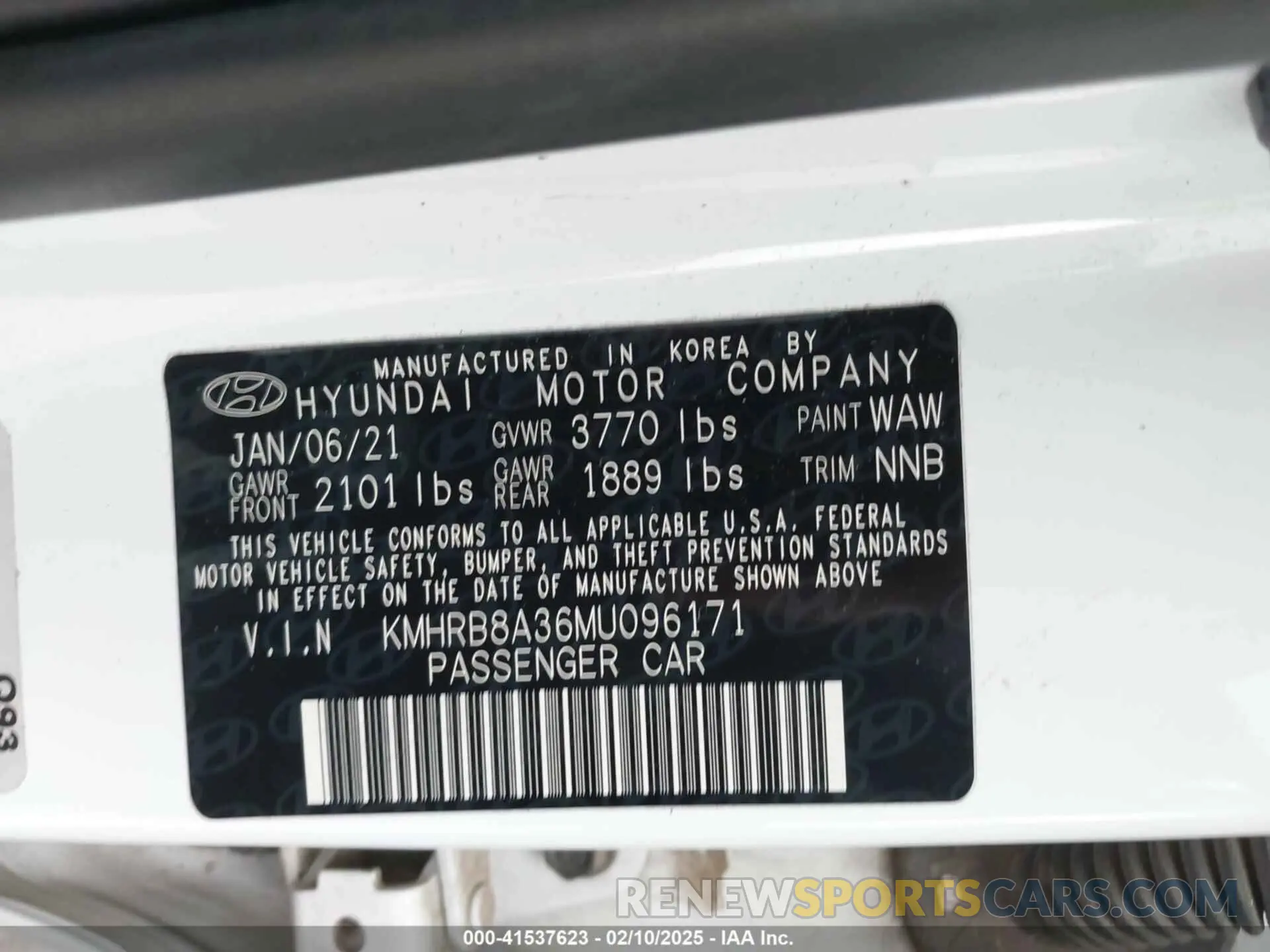 9 Photograph of a damaged car KMHRB8A36MU096171 HYUNDAI VENUE 2021