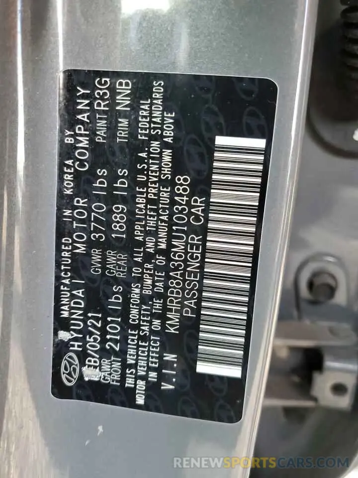 12 Photograph of a damaged car KMHRB8A36MU103488 HYUNDAI VENUE 2021