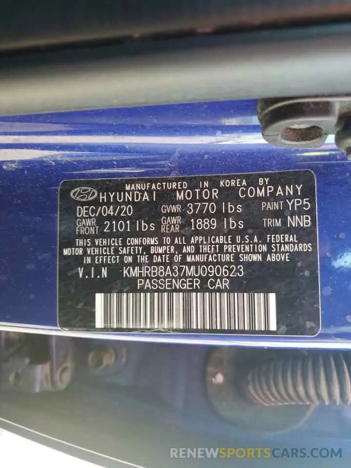 12 Photograph of a damaged car KMHRB8A37MU090623 HYUNDAI VENUE 2021