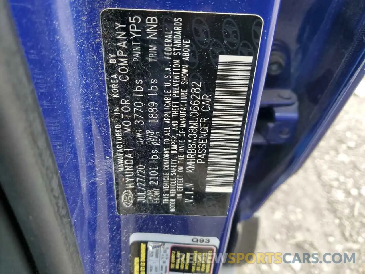 14 Photograph of a damaged car KMHRB8A38MU066282 HYUNDAI VENUE 2021