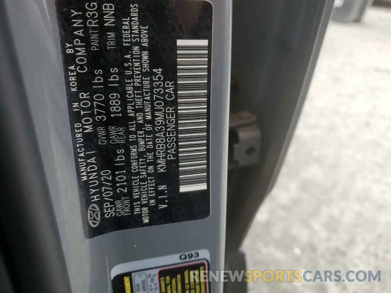 14 Photograph of a damaged car KMHRB8A39MU073354 HYUNDAI VENUE 2021