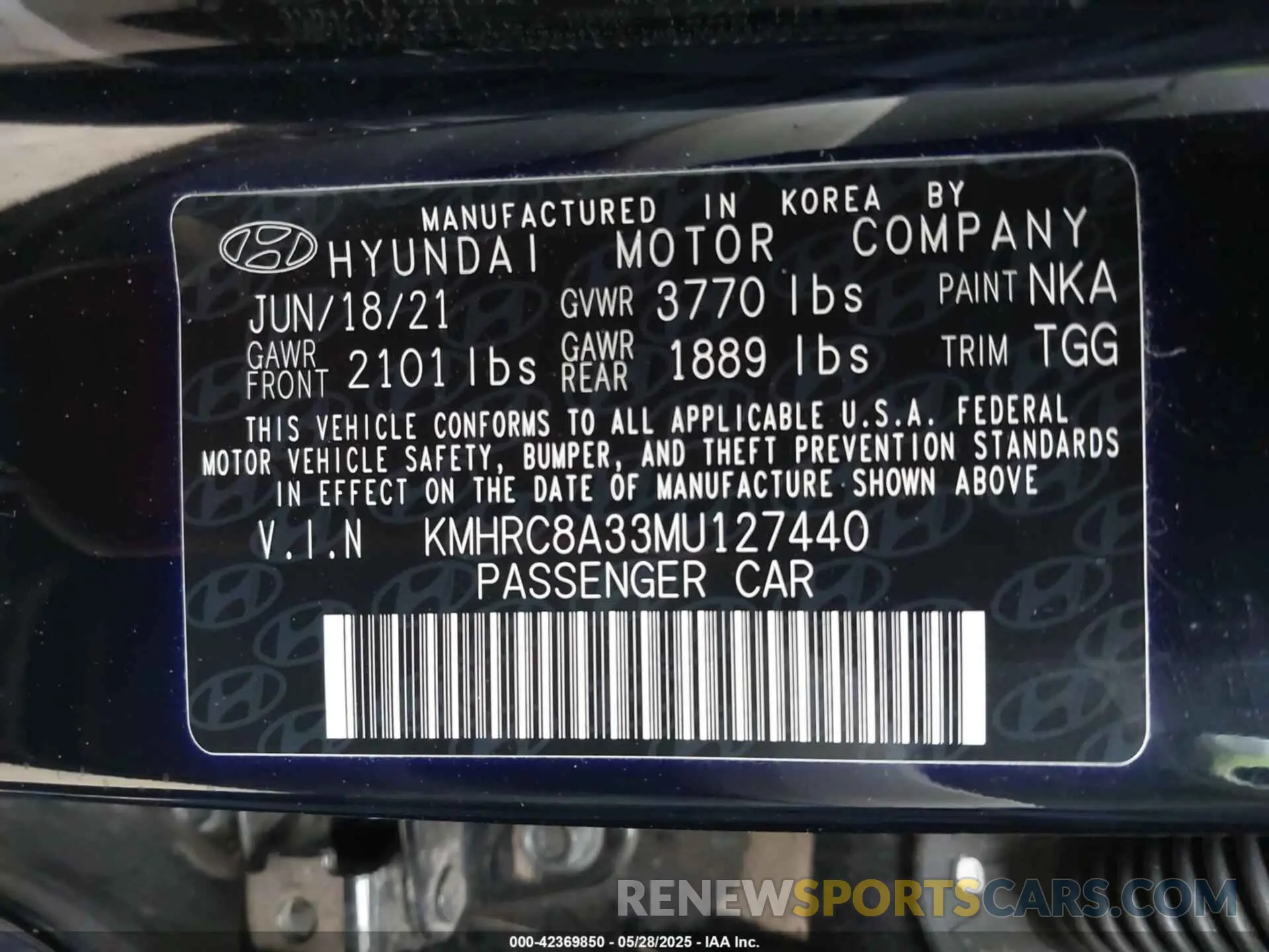 9 Photograph of a damaged car KMHRC8A33MU127440 HYUNDAI VENUE 2021