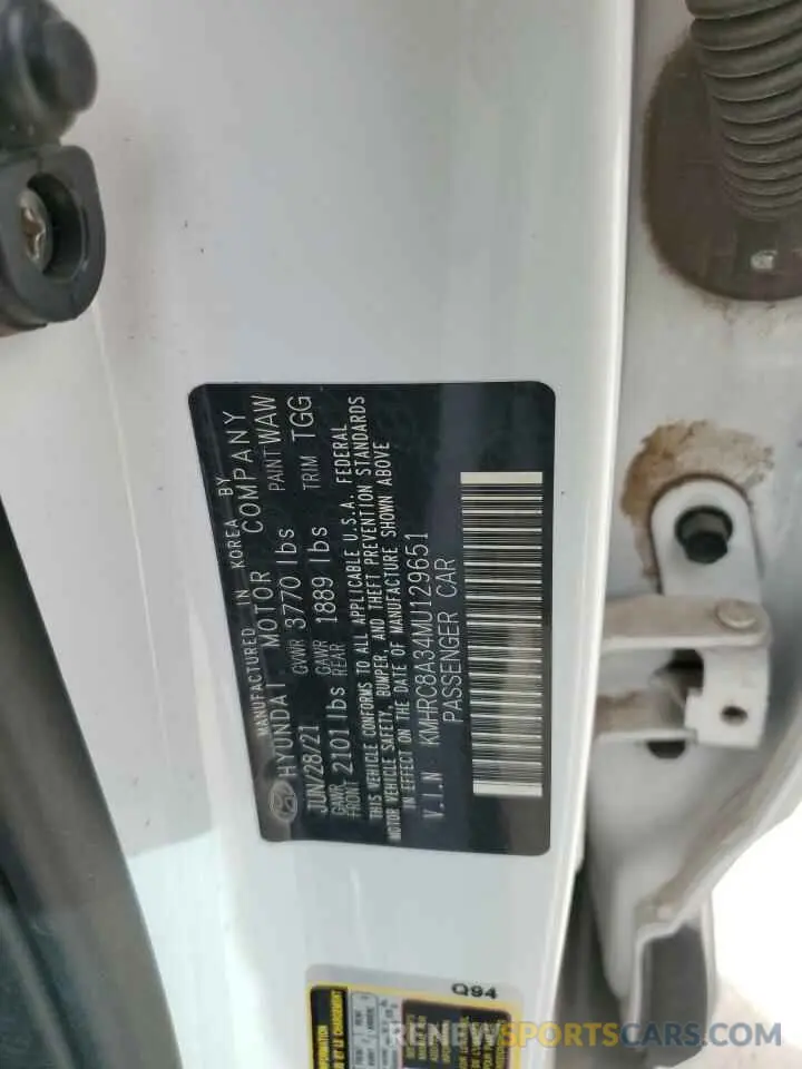 14 Photograph of a damaged car KMHRC8A34MU129651 HYUNDAI VENUE 2021