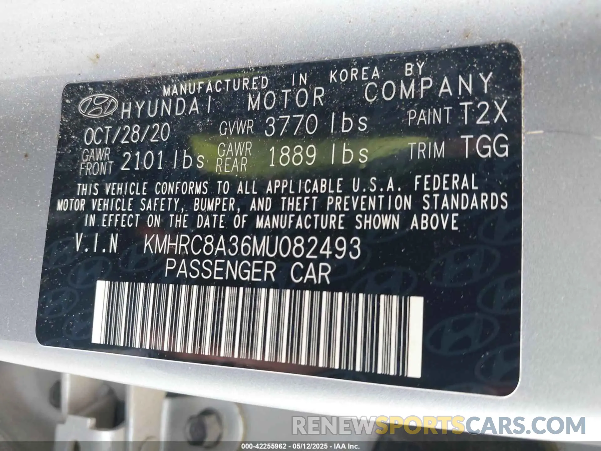 9 Photograph of a damaged car KMHRC8A36MU082493 HYUNDAI VENUE 2021