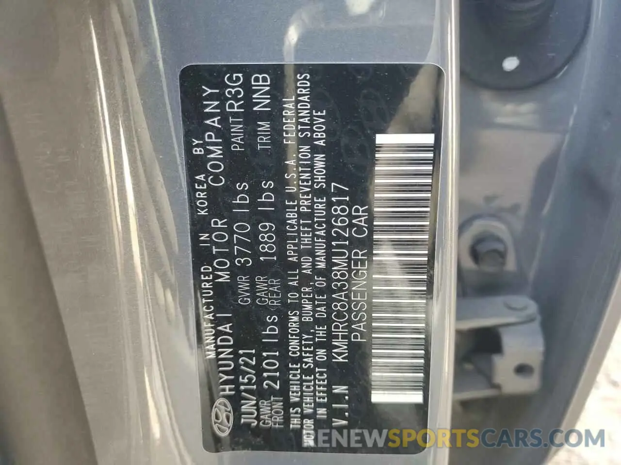 14 Photograph of a damaged car KMHRC8A38MU126817 HYUNDAI VENUE 2021