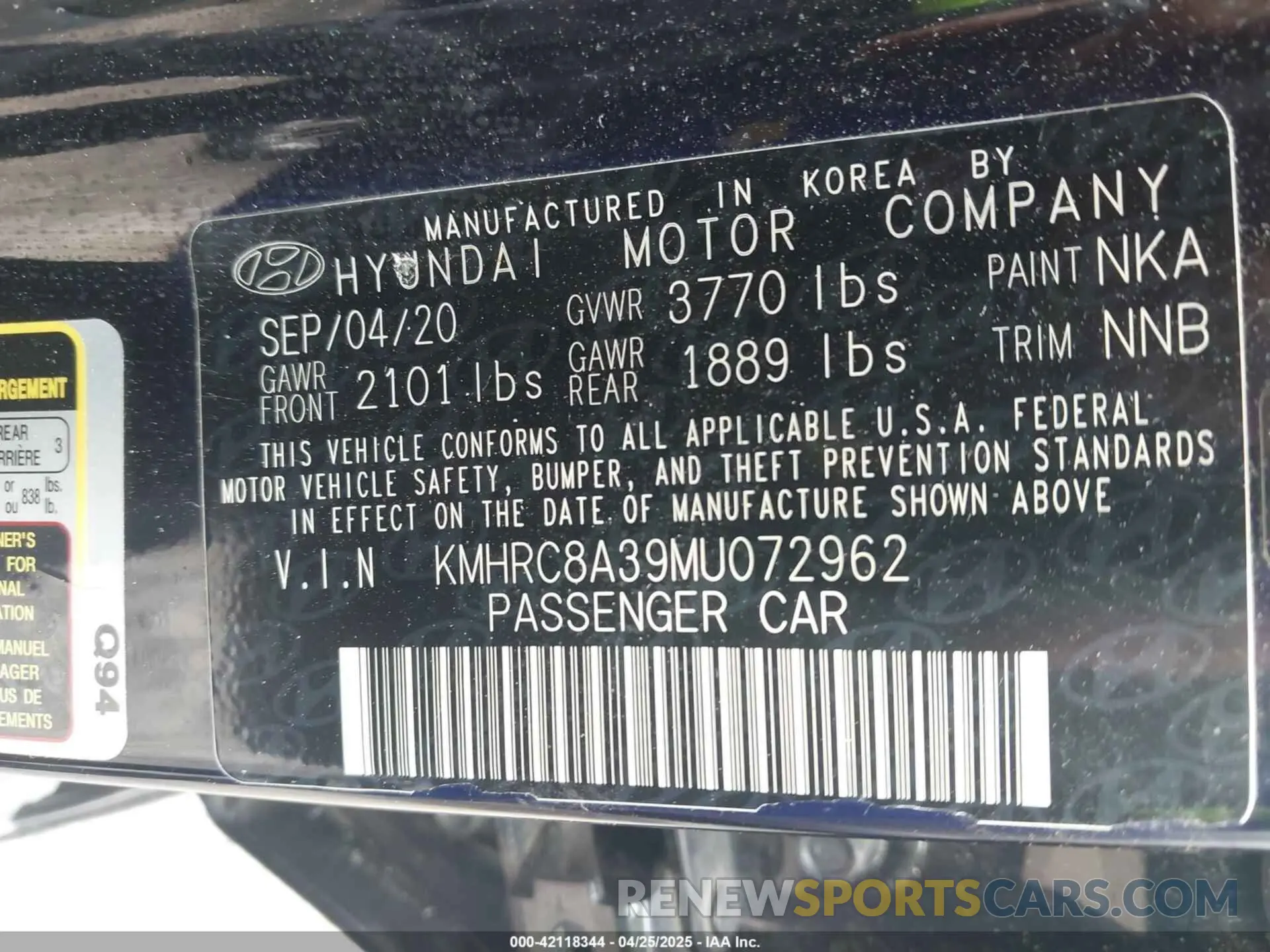 9 Photograph of a damaged car KMHRC8A39MU072962 HYUNDAI VENUE 2021