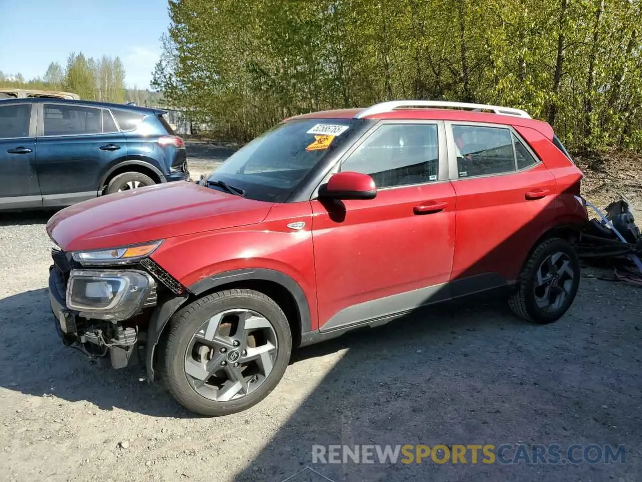 1 Photograph of a damaged car KMHRC8A39MU127054 HYUNDAI VENUE 2021