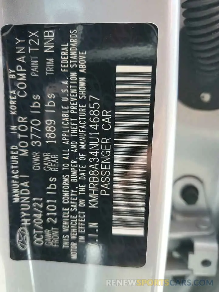 13 Photograph of a damaged car KMHRB8A34NU146857 HYUNDAI VENUE 2022
