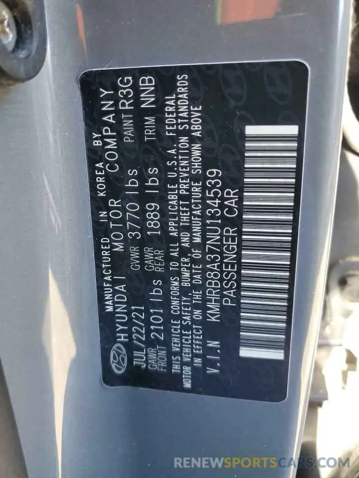 13 Photograph of a damaged car KMHRB8A37NU134539 HYUNDAI VENUE 2022