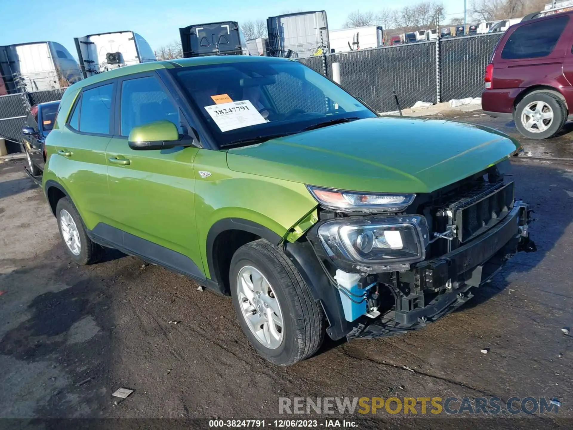 1 Photograph of a damaged car KMHRB8A39NU140634 HYUNDAI VENUE 2022