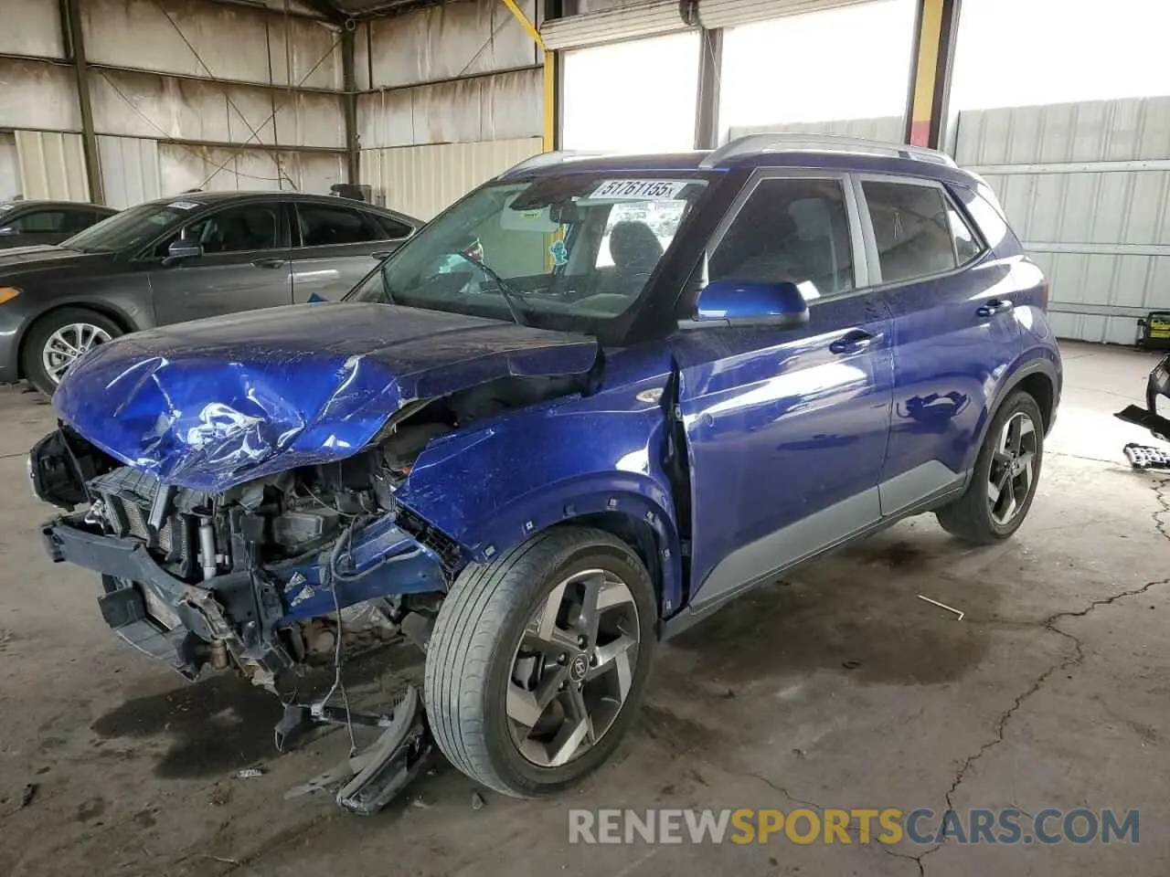 1 Photograph of a damaged car KMHRC8A32NU168370 HYUNDAI VENUE 2022