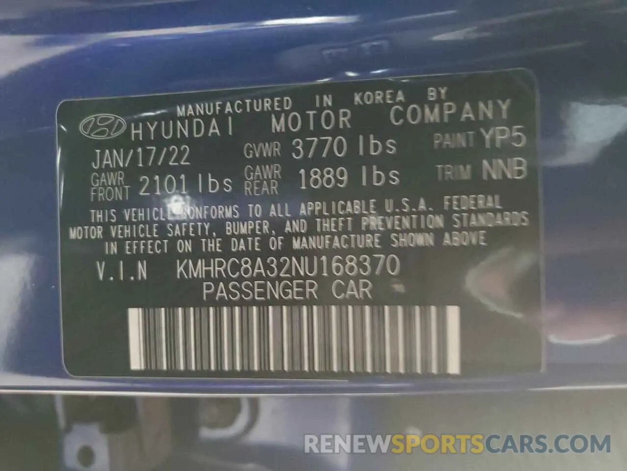 15 Photograph of a damaged car KMHRC8A32NU168370 HYUNDAI VENUE 2022