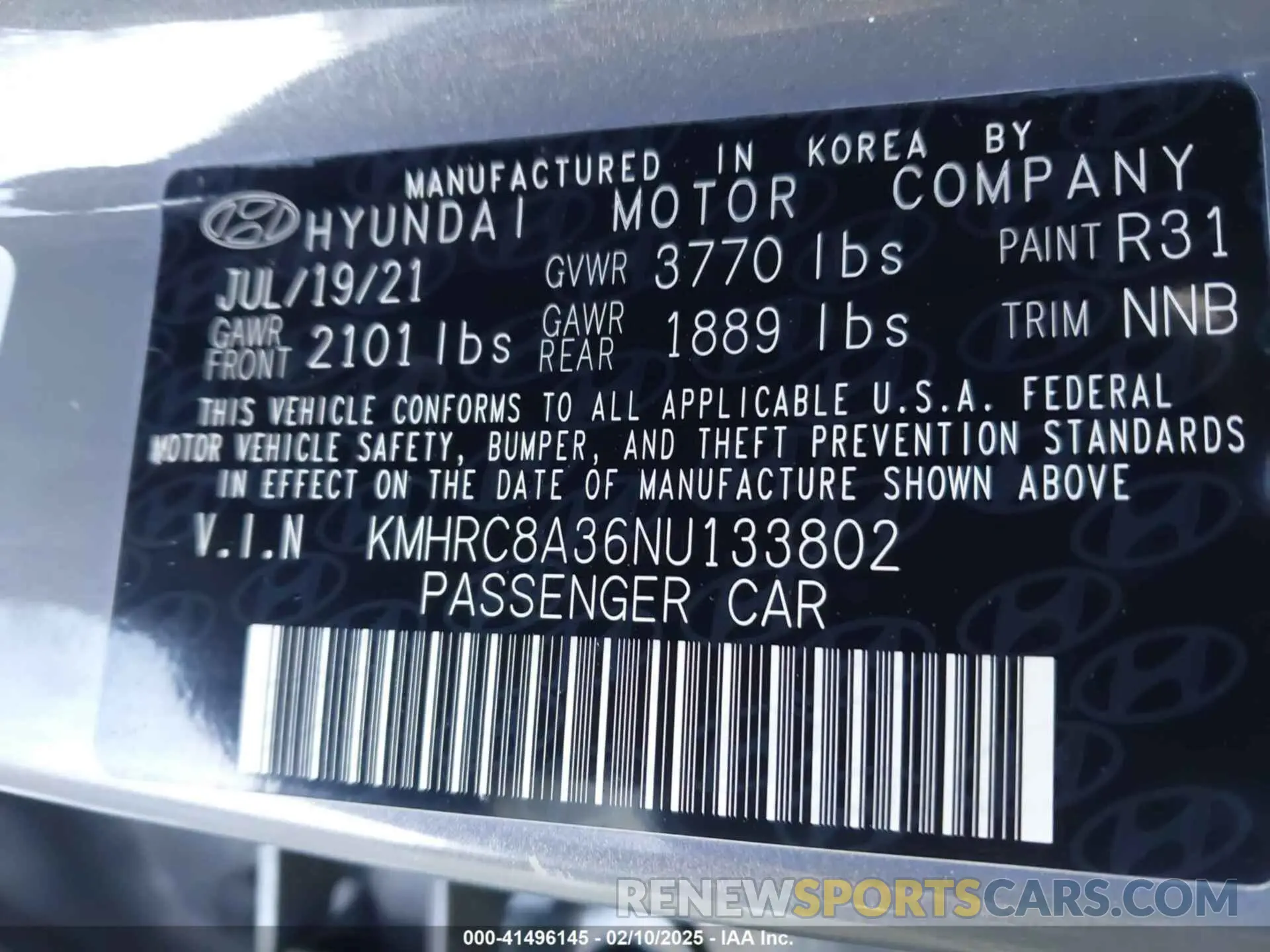 9 Photograph of a damaged car KMHRC8A36NU133802 HYUNDAI VENUE 2022