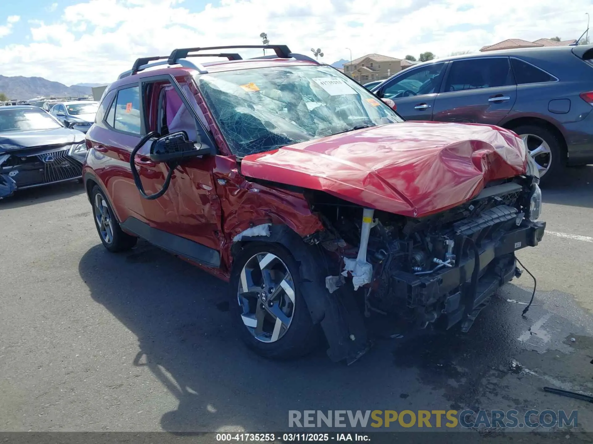 1 Photograph of a damaged car KMHRC8A37NU177565 HYUNDAI VENUE 2022