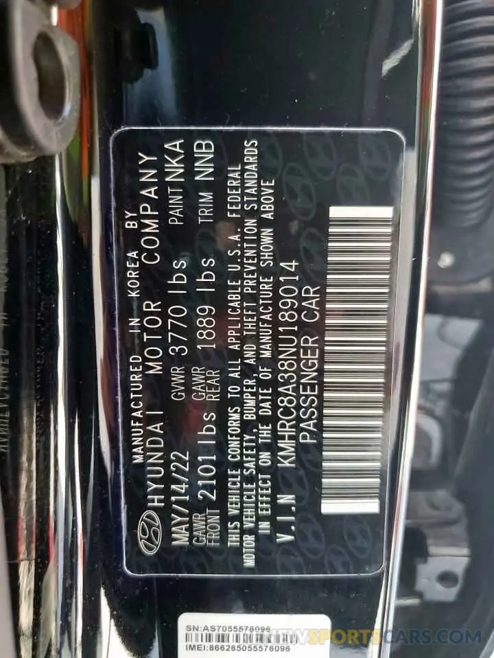 13 Photograph of a damaged car KMHRC8A38NU189014 HYUNDAI VENUE 2022