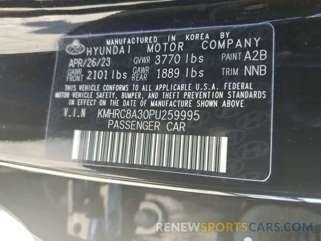 14 Photograph of a damaged car KMHRC8A30PU259995 HYUNDAI VENUE 2023