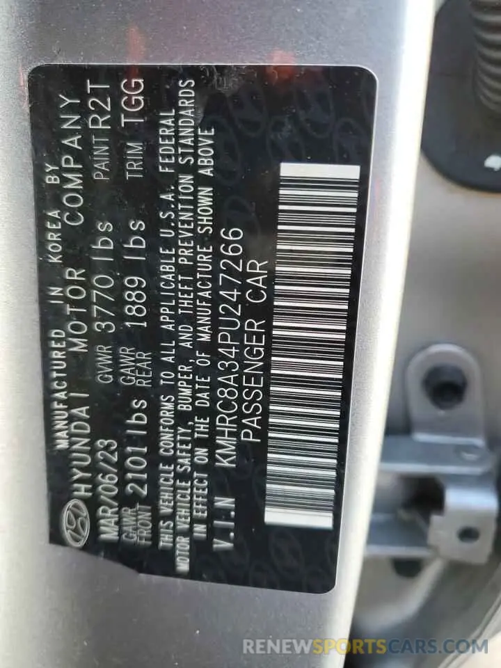 13 Photograph of a damaged car KMHRC8A34PU247266 HYUNDAI VENUE 2023