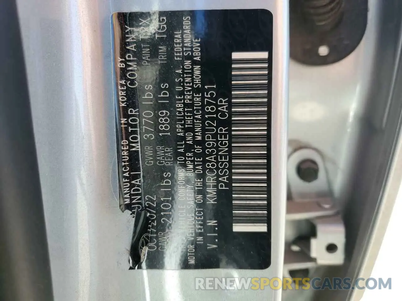 12 Photograph of a damaged car KMHRC8A39PU218751 HYUNDAI VENUE 2023